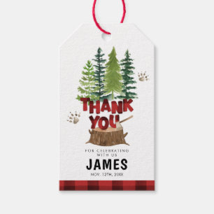 Étiquettes-cadeau Balises préférées du Merci de bûcheron Plaid Buffa