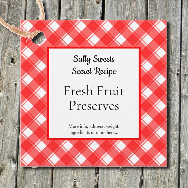 Étiquettes Cadeau Balises Recette rouge et blanche rétro (Créateur téléchargé)