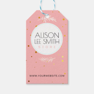 Étiquettes-cadeau Balises roses délicates pour votre magasin artisan