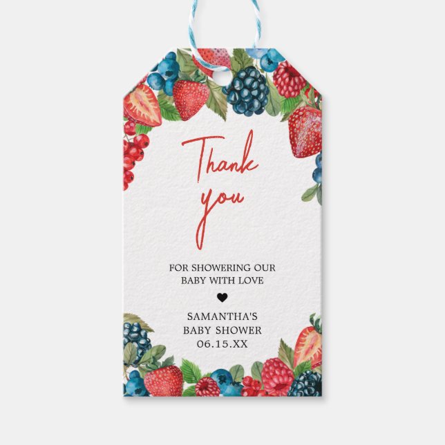 Étiquettes-cadeau Balises Un Baby shower Sucré Berry Favet (Devant)