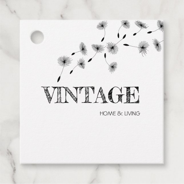 Étiquettes Cadeau Balises vintages, Accueil & Prix Vivants (Devant)