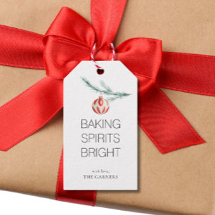 Étiquettes-cadeau Balle de Noël Elégant Spiritueux de cuisson