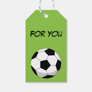 Étiquettes-cadeau Balle de soccer en dessin Ajouter votre texte
