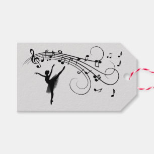 Étiquettes-cadeau Ballerina Danse avec Musique