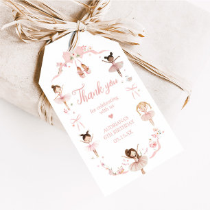 Étiquettes-cadeau Ballerina rose Anniversaire Fête Favoriser Tags