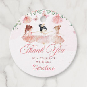 Étiquettes Cadeau Ballerina rose Anniversaire Fête Favoriser Tags
