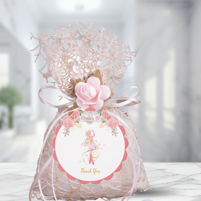 Étiquettes Cadeau Ballerina rose Anniversaire Merci de douche (Pink Ballerina Birthday Party Shower Thank You Favor Tags)