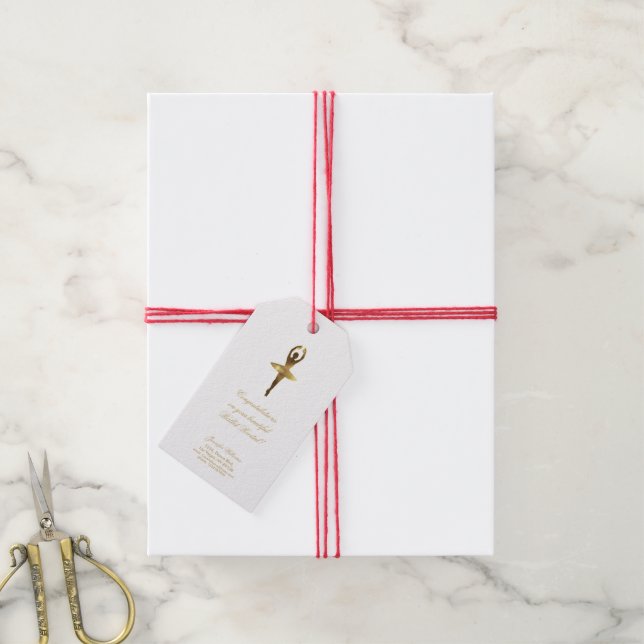 Étiquettes-cadeau Ballet Considérant Danse Performance Ballerina Élé (Avec de la ficelle)