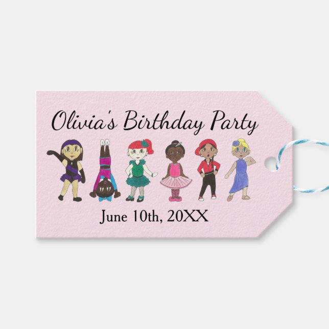 Étiquettes-cadeau Ballet Tap Jazz Lyrical Dancer Anniversaire (Devant (Horizontal))