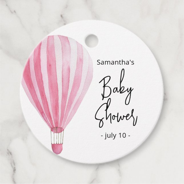 Étiquettes Cadeau Ballon à air chaud - baby shower (Devant)