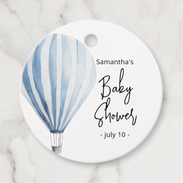 Étiquettes Cadeau Ballon à air chaud - baby shower (Devant)