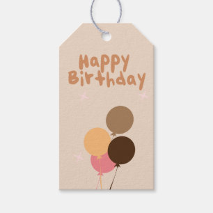 Étiquettes-cadeau Ballons Bohèmes Joyeux Anniversaire   