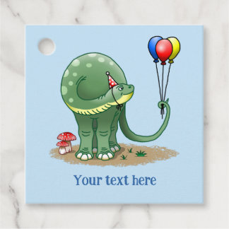 Étiquettes Cadeau Ballons Colorés de Dinosaure