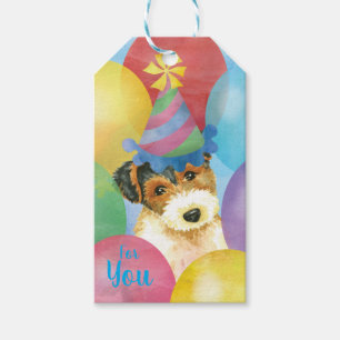 Étiquettes-cadeau Ballons d'anniversaire Fil Fox Terrier
