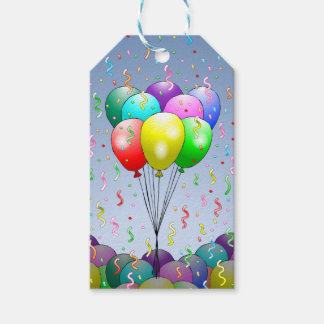 Étiquettes-cadeau Ballons de fête colorés