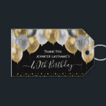 Étiquettes-cadeau Ballons de parties scintillant 40th Birthday Party<br><div class="desc">Ballons élégants en faux argent et en parties scintillant d'or sur la bordure supérieure. Tout le texte est ajustable et facile à changer pour vos besoins de partie. Grand design modèle de fête d'anniversaire élégant. chaque année, l'âge peut être changé ballons de Parties scintillant, fantaisie, chic, élégante fausse parties scintillant...</div>