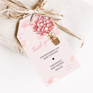 Étiquettes-cadeau Ballons en Teddy rose Baby shower Favoriser Tags