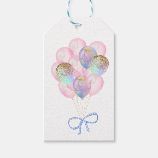 Étiquettes-cadeau Ballons Joyeux Anniversaire (Devant)