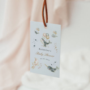 Étiquettes-cadeau Balloons de baleines magiques Baby Shower