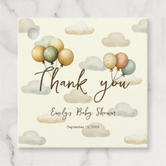 Étiquettes Cadeau Balloons flottants Aventures Merci Jaune