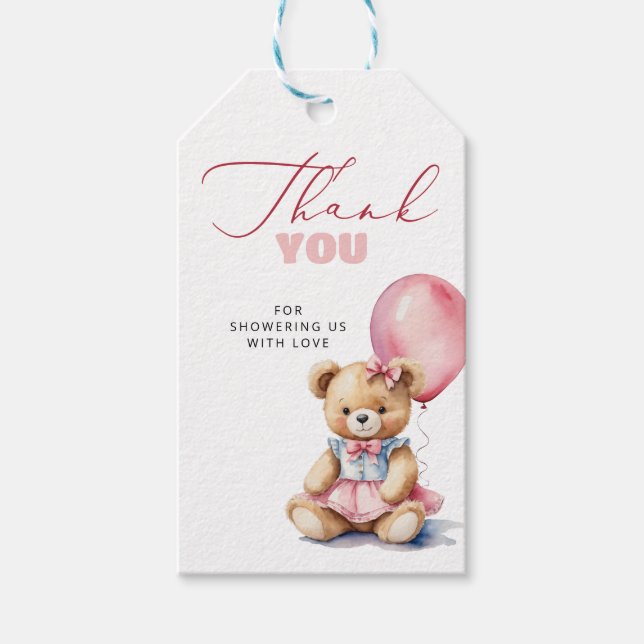 Étiquettes-cadeau Ballotte minimaliste Baby shower moderne Merci (Devant)