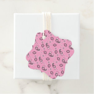 Étiquettes Cadeau Bandana Rose Bleu Deux tons Bébé Fille Garçon Amus