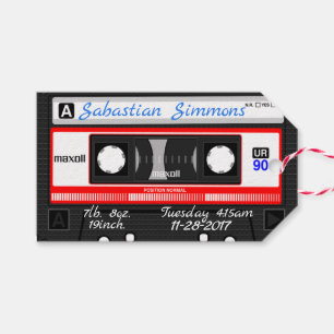 Étiquettes-cadeau Bande mixte rétro des années 80 Cassette personnal