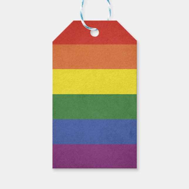 Étiquettes-cadeau Bandes arc-en-ciel (Devant)