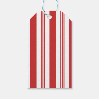 Étiquettes-cadeau Bandes de sucre de canne rouge et blanc
