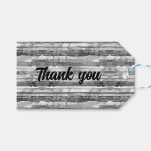 Étiquettes-cadeau Bandes grises Merci SCV 1b