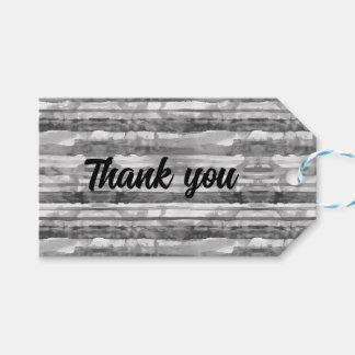 Étiquettes-cadeau Bandes grises Merci SCV 1b