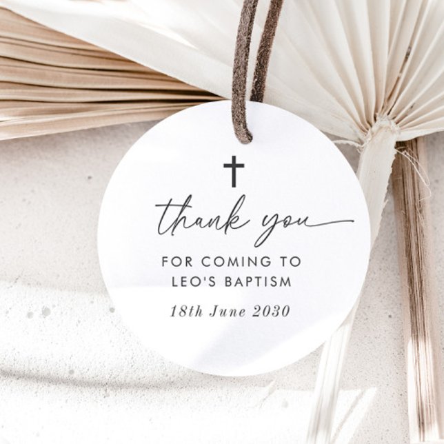 Étiquettes Cadeau Baptême (Zazzle Baptism Favor Tags (Front))