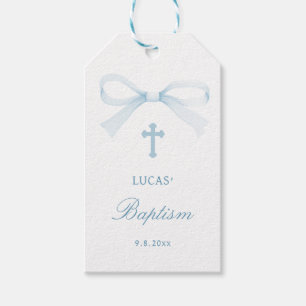Étiquettes-cadeau Baptême Arc-en-ciel Bleu Aquarelle