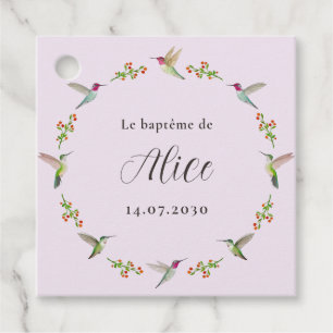 Étiquettes Cadeau Baptême des colibris