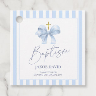 Étiquettes Cadeau Baptiste Bleu Brousse Merci Favoriser Balise