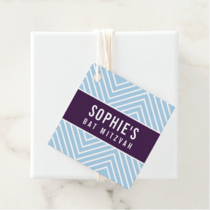 Étiquettes Cadeau BAR MITZVAH simple géométrique moderne aubergine b