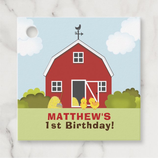 Étiquettes Cadeau Barnyard Merci (Devant)