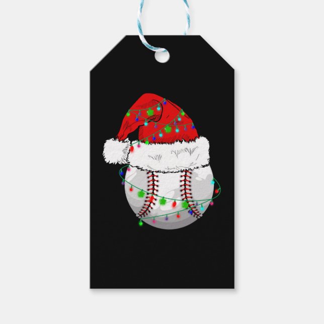 Étiquettes-cadeau Baseball de Noël (Devant)