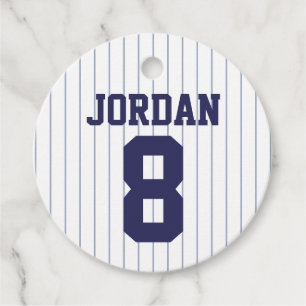 Étiquettes Cadeau Baseball Jersey - Sports Thème Anniversaire