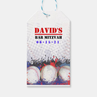 Étiquettes-cadeau BASEBALL SPLATTER Bar Mitzvah Reprendre Accueil Ta