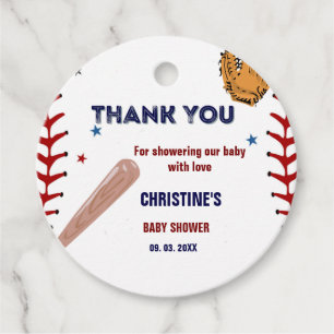 Étiquettes Cadeau Baseball Sport Baby shower fête Classique