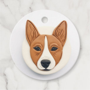 Étiquettes Cadeau Basenji Chien 3D Inspiré