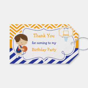 Étiquettes-cadeau Basket-ball mignonne Cheveux Brown Balise cadeau g