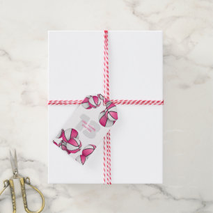 Étiquettes-cadeau basket blanc rose filles fête d'anniversaire