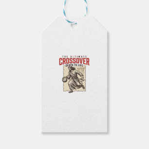 Étiquettes-cadeau Basketball chrétien vintage ultime croisé