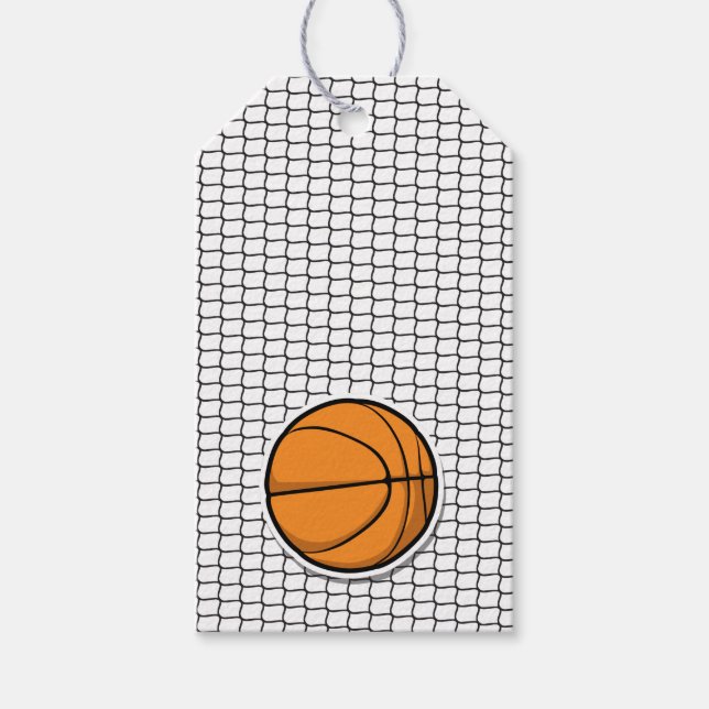 Étiquettes-cadeau Basketball Net Sports Fan Club Party Decor Fun (Devant)