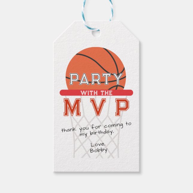 Étiquettes-cadeau Basketball Sports Jumpman Thème N'Importe Quel Âge (Devant)