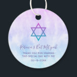 Étiquettes Cadeau Bat mitzvah de teinture Turquoise pourpre<br><div class="desc">Ces étiquettes modernes violet et bleu cravate turquoise Bat mitzvah de couleur sont une excellente façon de remercier vos invités.</div>