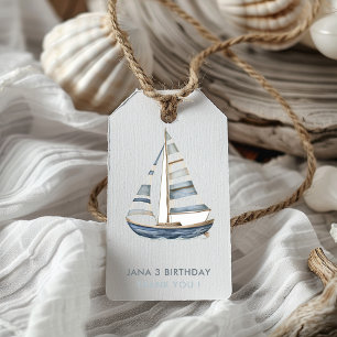 Étiquettes-cadeau Bateau à voile Nautique Anniversaire I