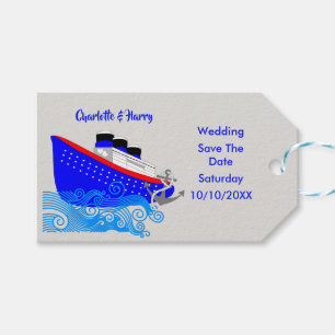 Étiquettes-cadeau Bateau De Croisière Mariage Nautique Enregistrer L